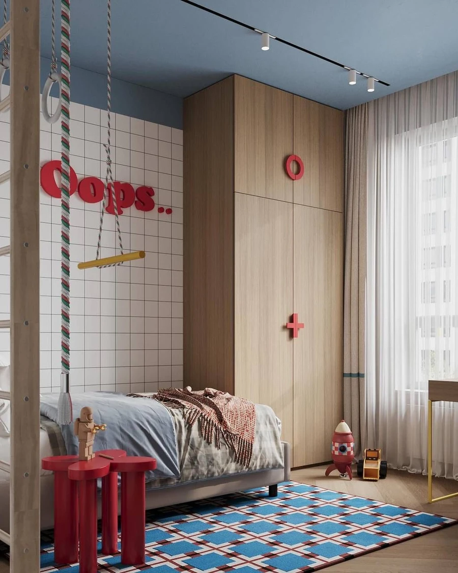 Дизайн детской в голубых тонах