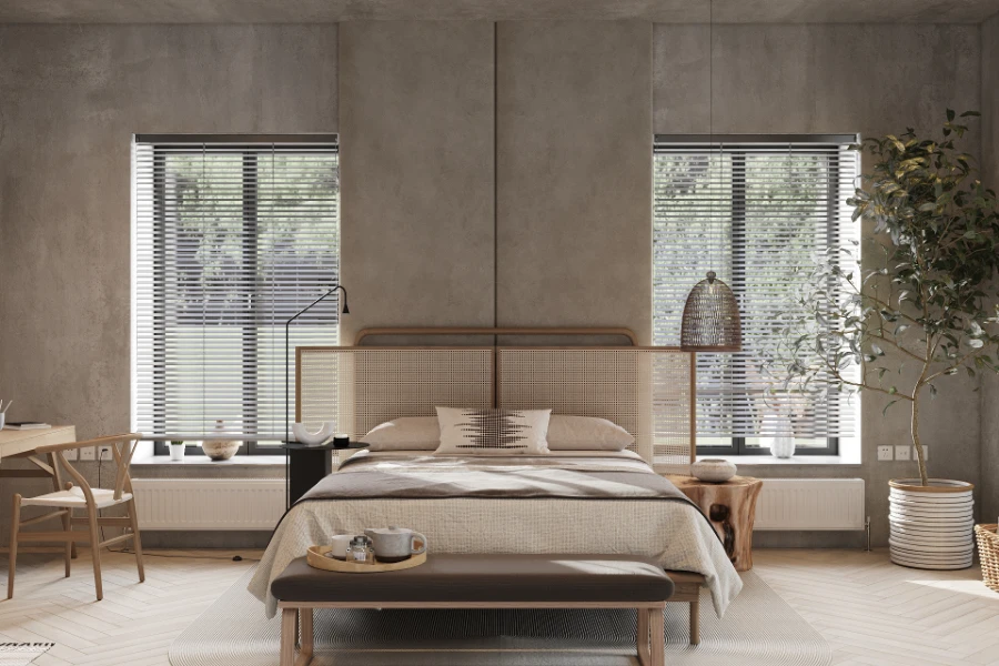 Дизайн интерьера спальной комнаты в стиле джапанди