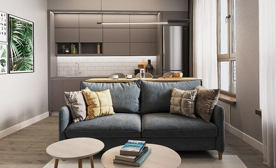 Дизайн кухни-гостиной