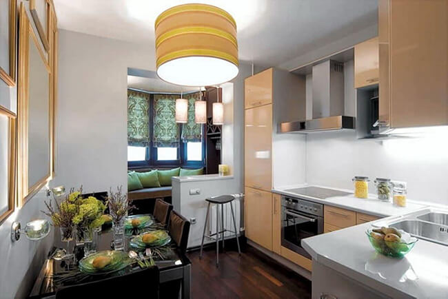 Дизайн кухни с балконом: 40+ фото интерьеров, советы по планировке