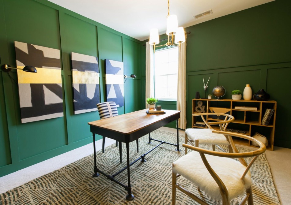 Зеленый в оформлении кабинета